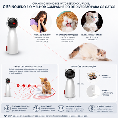 Brinquedo Laser Automático para Gatos | LED Inteligente e Interativo