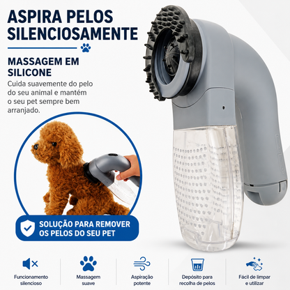 Aspirador Portátil Removedor de Pelo para Animais com Função de Massagem
